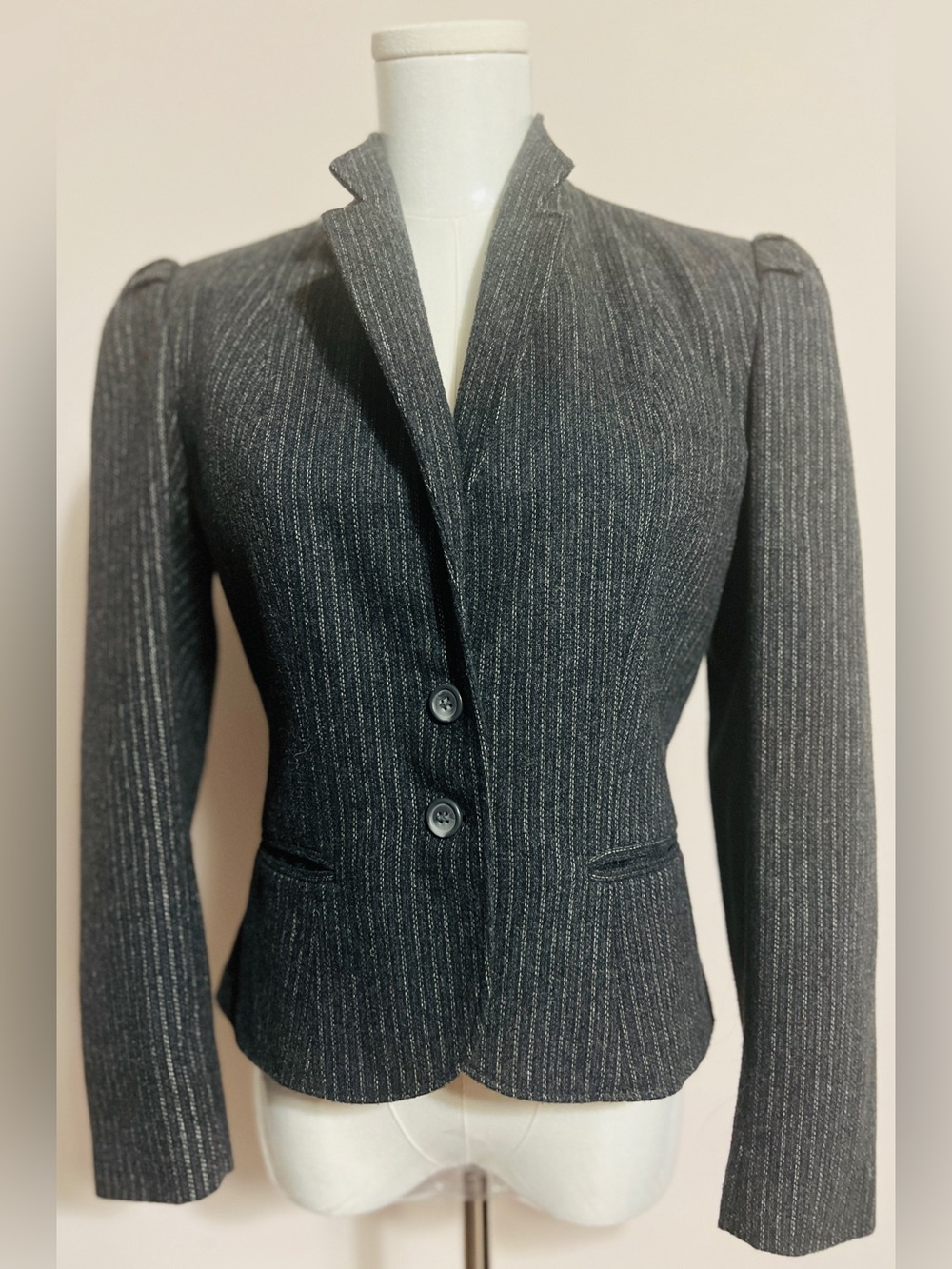 Tailored Charcoal Pinstripe Women's Blazer